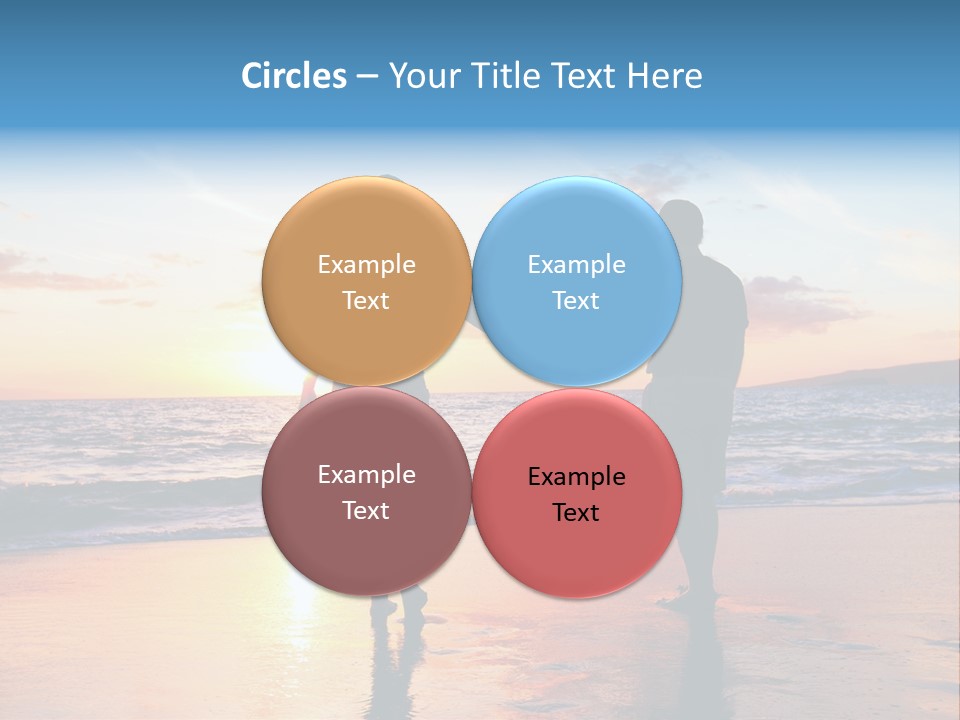 Two People Holding Hands On A Beach At Sunset PowerPoint Template