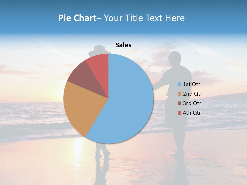 Two People Holding Hands On A Beach At Sunset PowerPoint Template