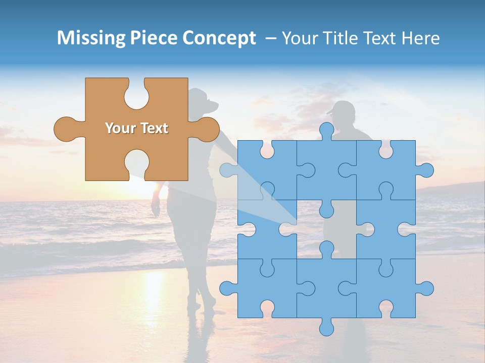 Two People Holding Hands On A Beach At Sunset PowerPoint Template