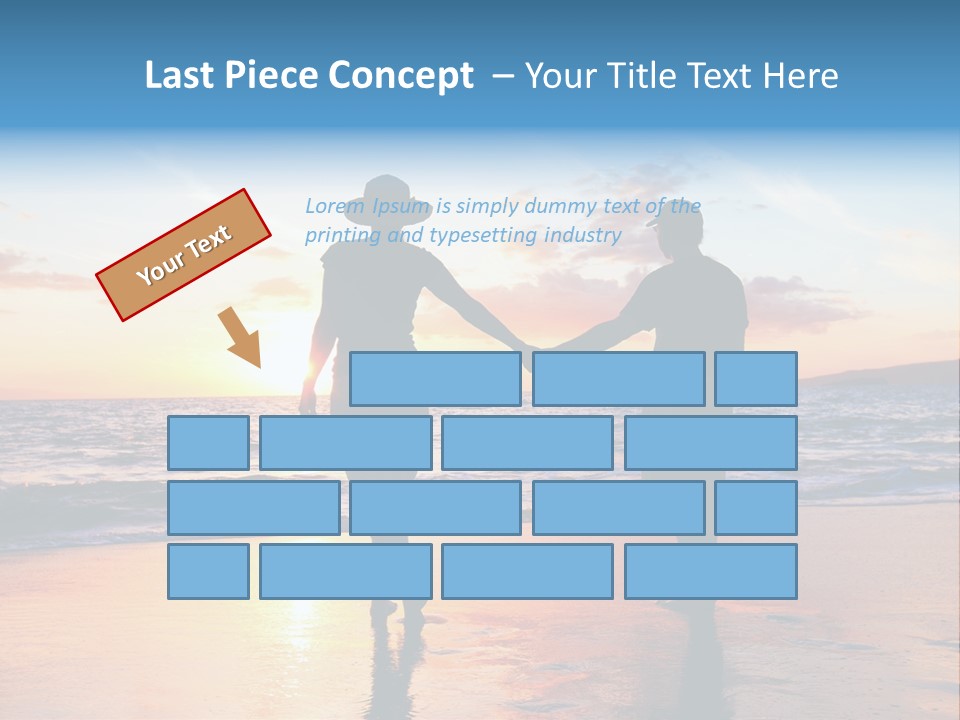 Two People Holding Hands On A Beach At Sunset PowerPoint Template