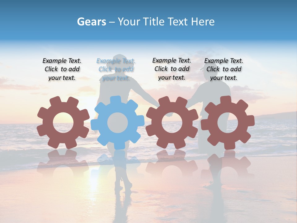 Two People Holding Hands On A Beach At Sunset PowerPoint Template