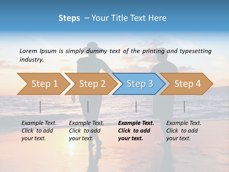 Two People Holding Hands On A Beach At Sunset PowerPoint Template