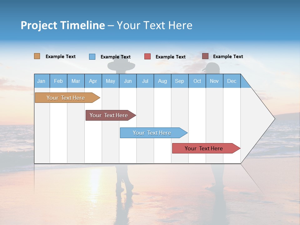 Two People Holding Hands On A Beach At Sunset PowerPoint Template