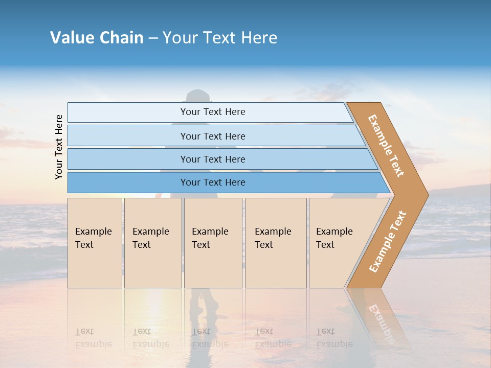 Two People Holding Hands On A Beach At Sunset PowerPoint Template