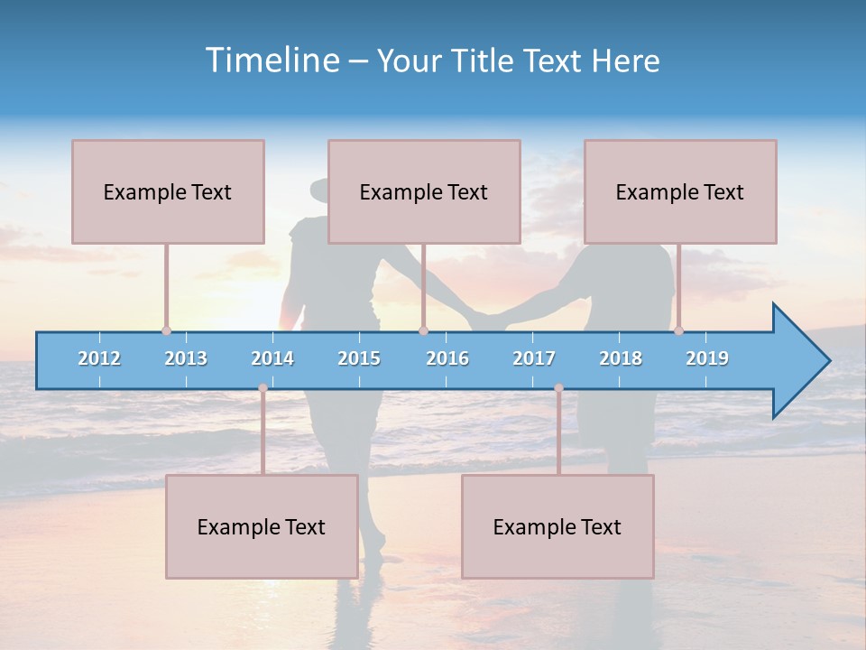 Two People Holding Hands On A Beach At Sunset PowerPoint Template