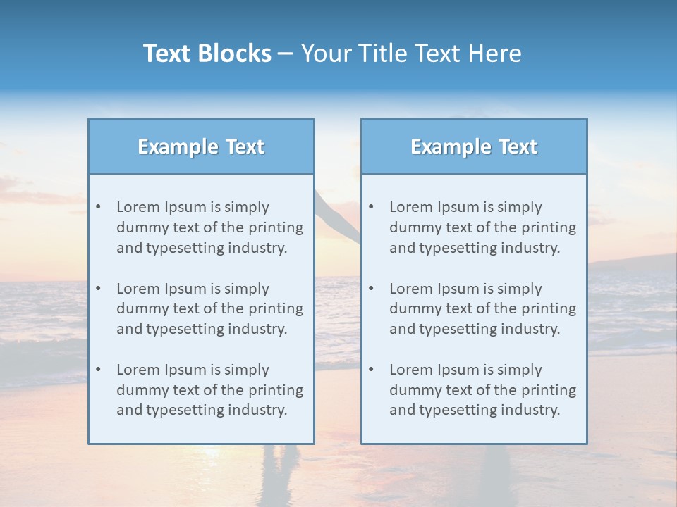Two People Holding Hands On A Beach At Sunset PowerPoint Template