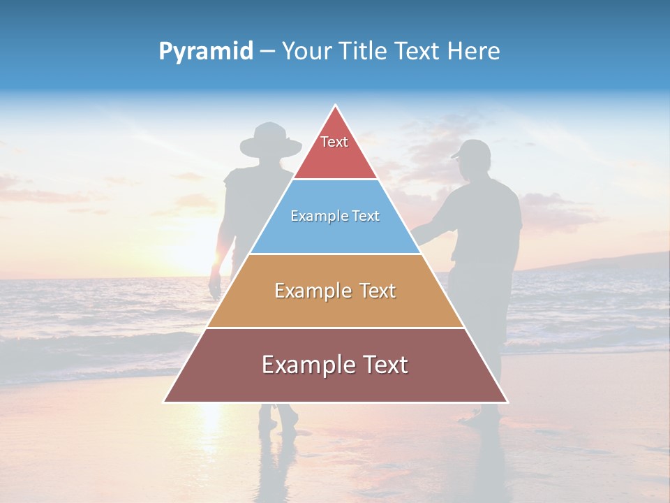 Two People Holding Hands On A Beach At Sunset PowerPoint Template