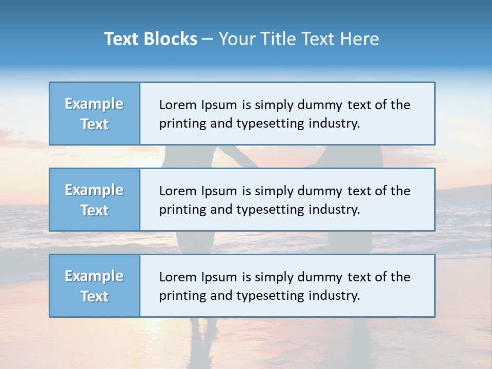 Two People Holding Hands On A Beach At Sunset PowerPoint Template