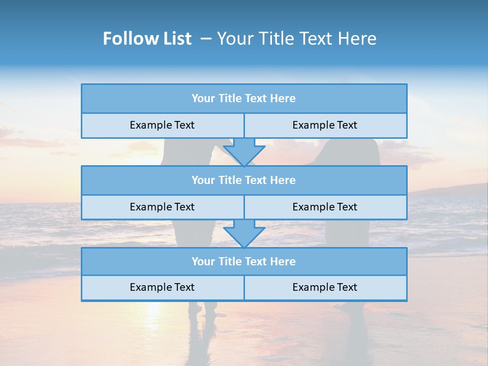Two People Holding Hands On A Beach At Sunset PowerPoint Template