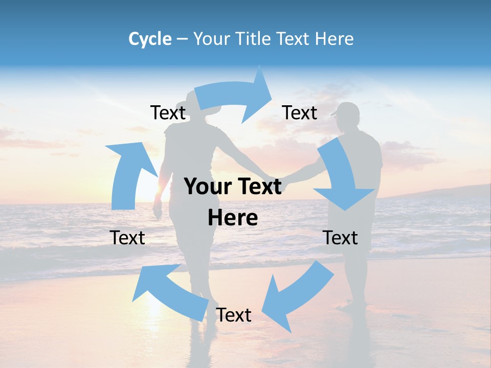 Two People Holding Hands On A Beach At Sunset PowerPoint Template