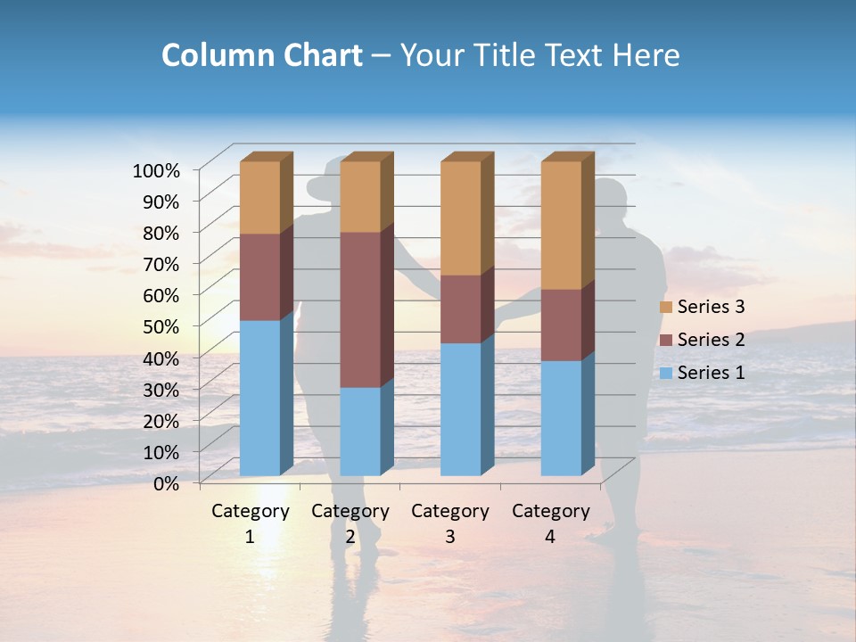 Two People Holding Hands On A Beach At Sunset PowerPoint Template