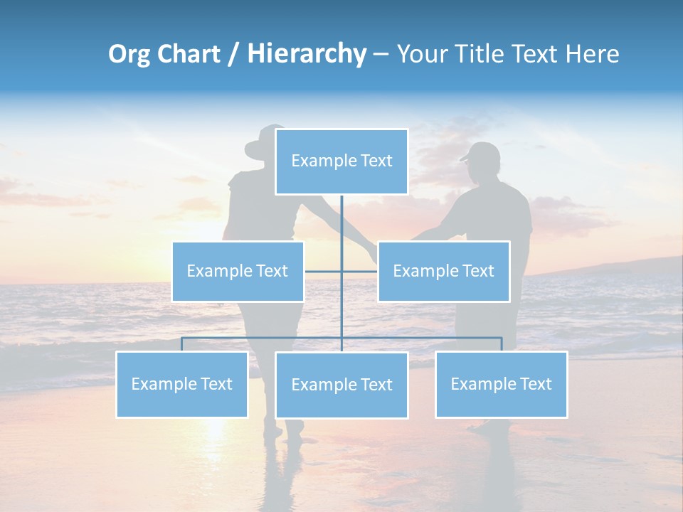 Two People Holding Hands On A Beach At Sunset PowerPoint Template