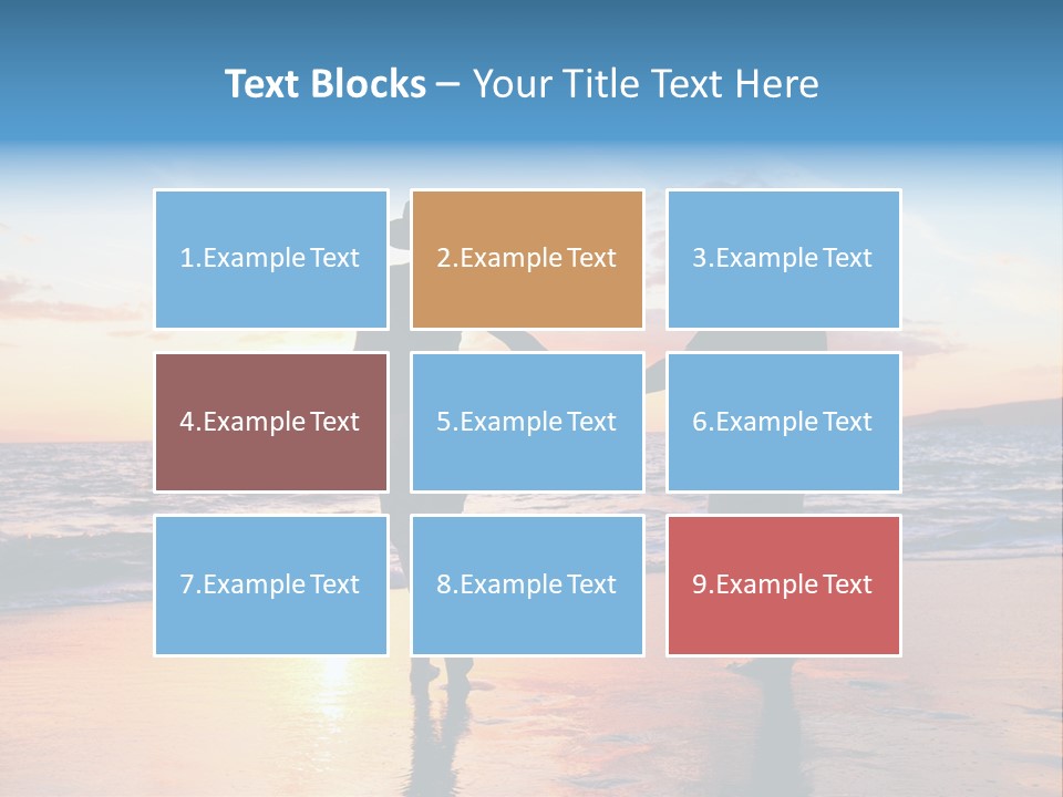 Two People Holding Hands On A Beach At Sunset PowerPoint Template