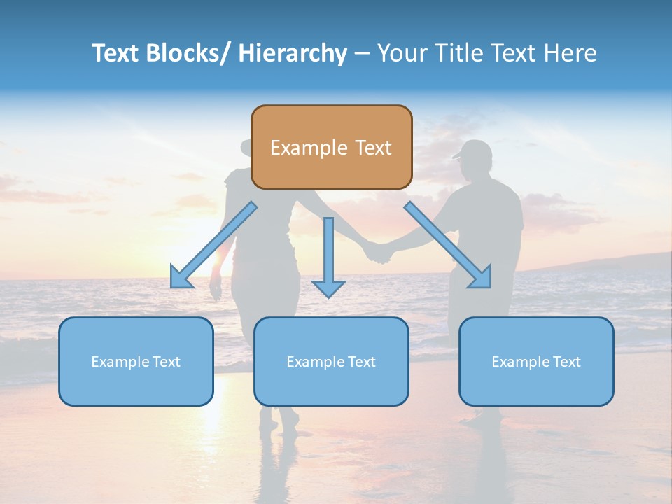 Two People Holding Hands On A Beach At Sunset PowerPoint Template
