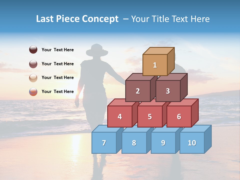 Two People Holding Hands On A Beach At Sunset PowerPoint Template