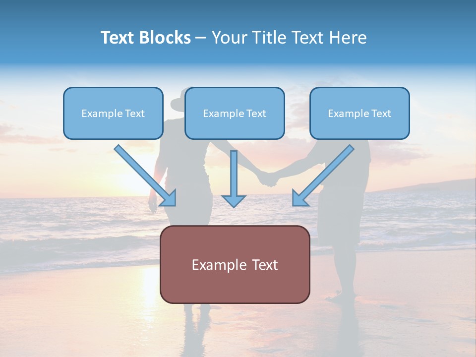 Two People Holding Hands On A Beach At Sunset PowerPoint Template