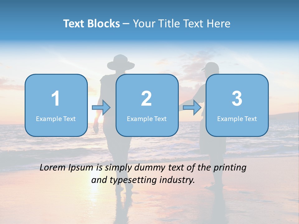 Two People Holding Hands On A Beach At Sunset PowerPoint Template
