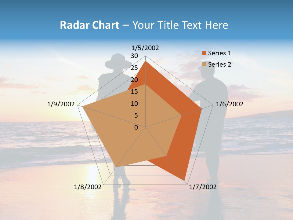 Two People Holding Hands On A Beach At Sunset PowerPoint Template