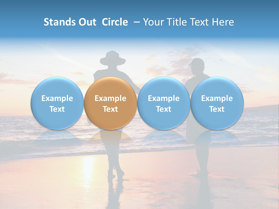 Two People Holding Hands On A Beach At Sunset PowerPoint Template