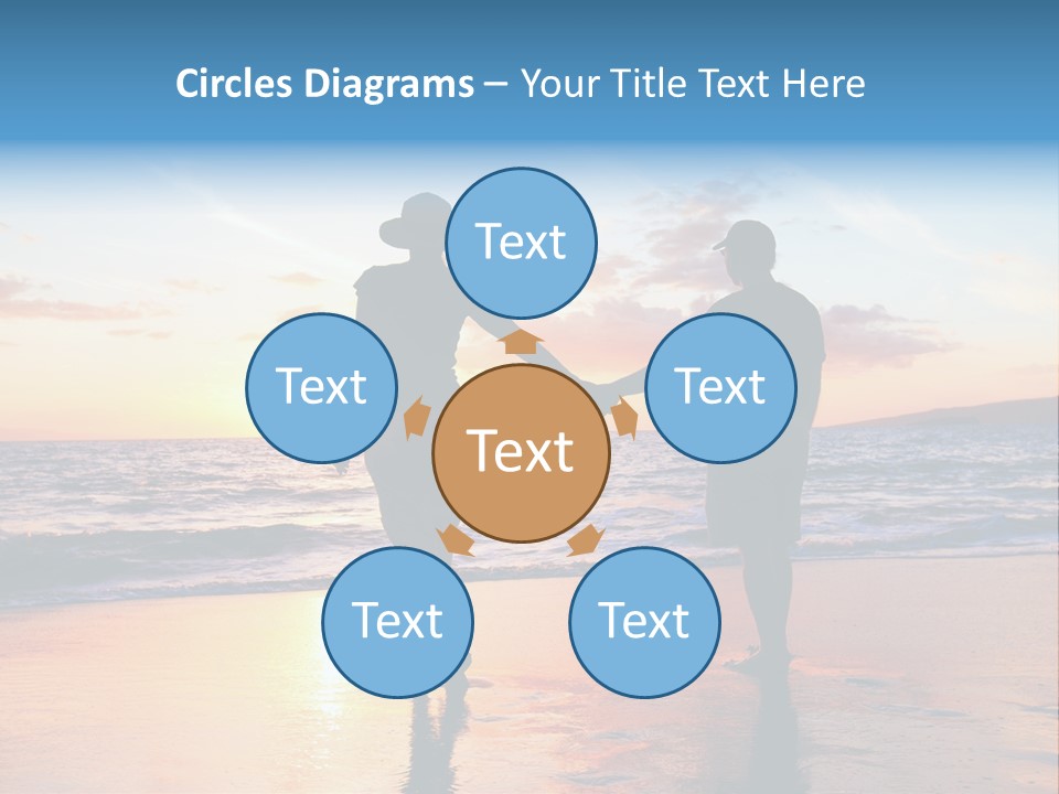 Two People Holding Hands On A Beach At Sunset PowerPoint Template