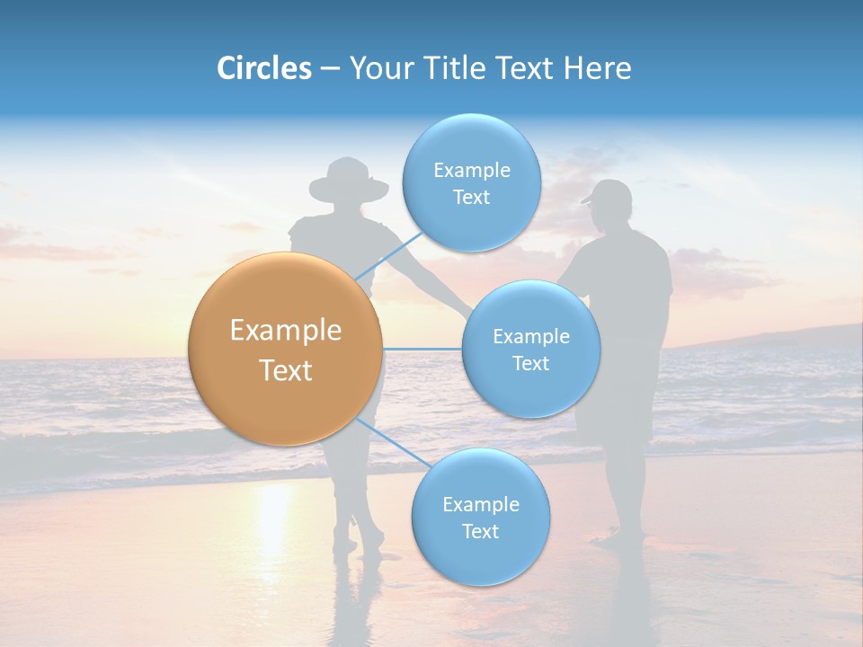 Two People Holding Hands On A Beach At Sunset PowerPoint Template