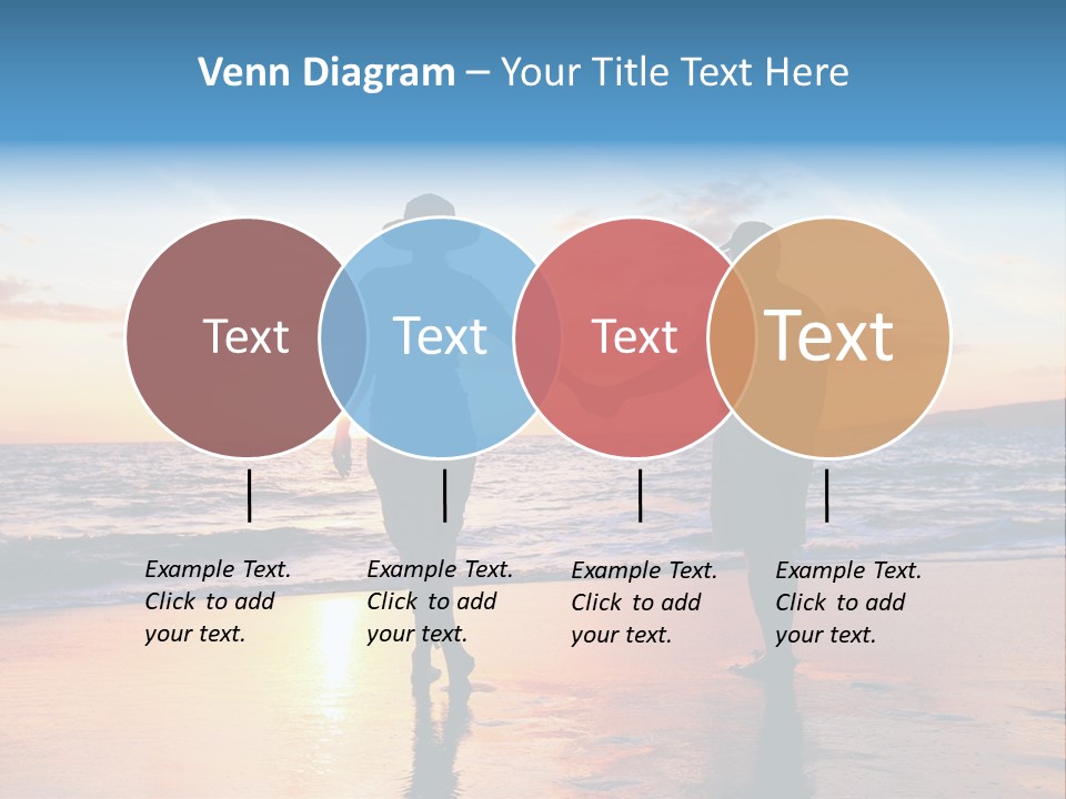 Two People Holding Hands On A Beach At Sunset PowerPoint Template