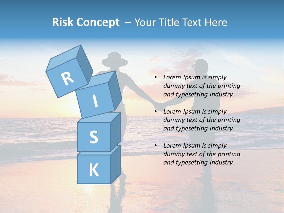 Two People Holding Hands On A Beach At Sunset PowerPoint Template