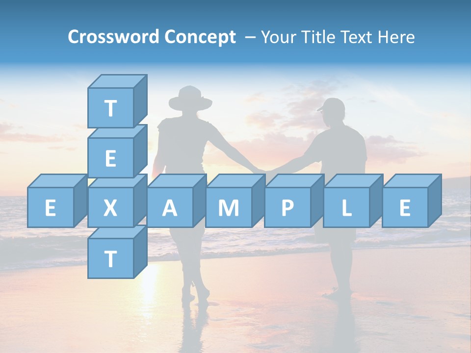 Two People Holding Hands On A Beach At Sunset PowerPoint Template