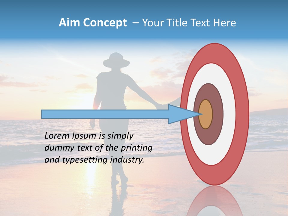 Two People Holding Hands On A Beach At Sunset PowerPoint Template