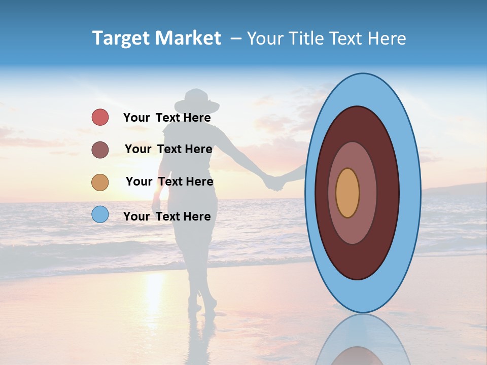 Two People Holding Hands On A Beach At Sunset PowerPoint Template