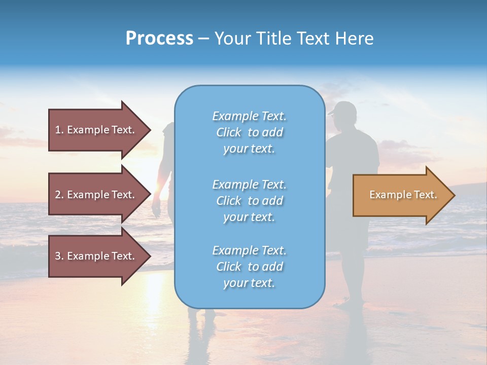 Two People Holding Hands On A Beach At Sunset PowerPoint Template