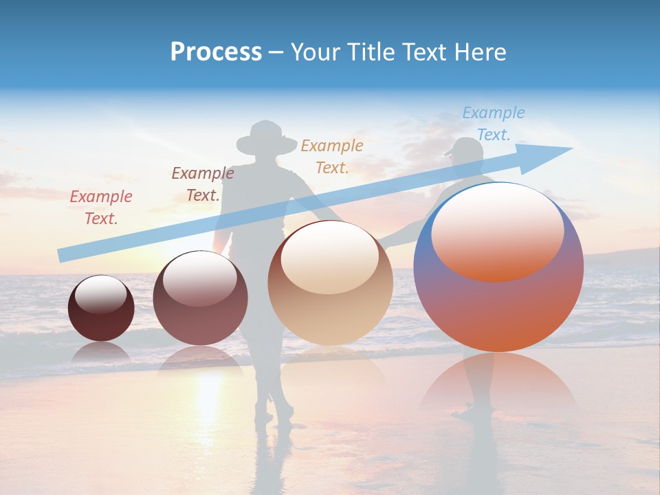 Two People Holding Hands On A Beach At Sunset PowerPoint Template