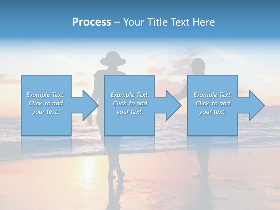 Two People Holding Hands On A Beach At Sunset PowerPoint Template
