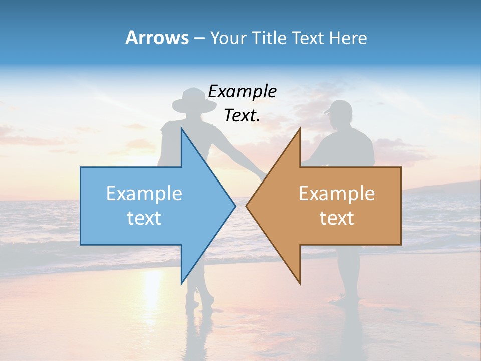 Two People Holding Hands On A Beach At Sunset PowerPoint Template