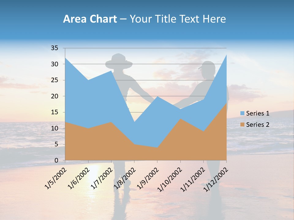 Two People Holding Hands On A Beach At Sunset PowerPoint Template