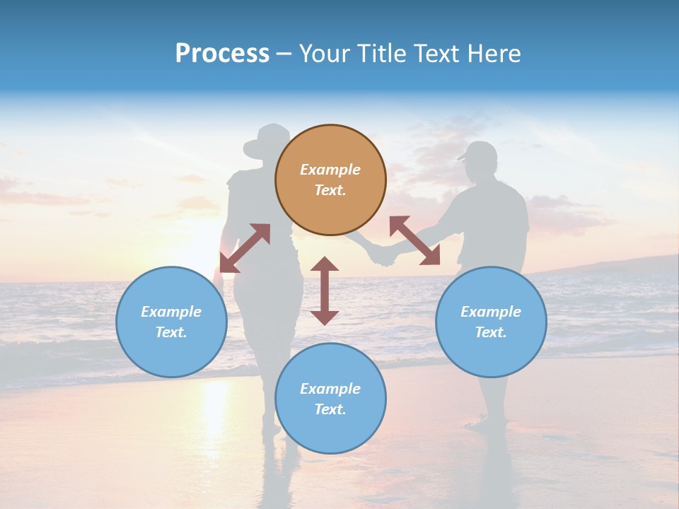Two People Holding Hands On A Beach At Sunset PowerPoint Template