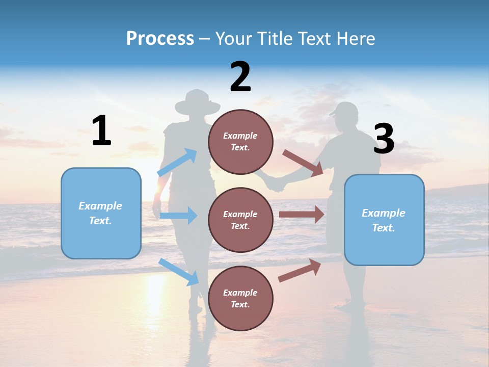 Two People Holding Hands On A Beach At Sunset PowerPoint Template