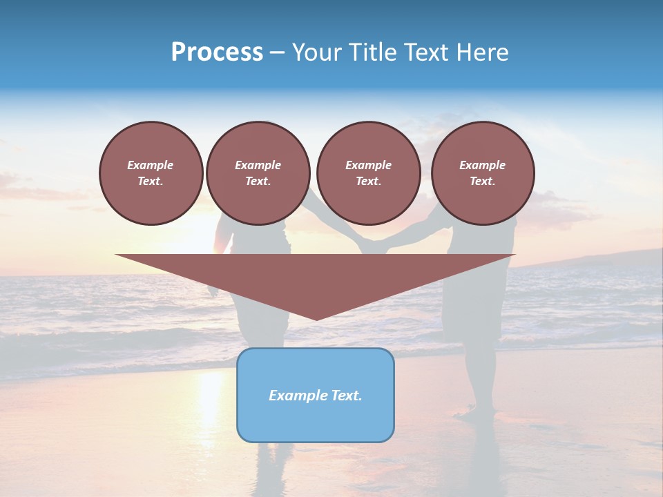 Two People Holding Hands On A Beach At Sunset PowerPoint Template