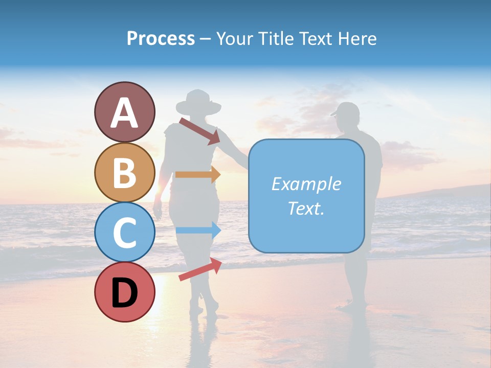 Two People Holding Hands On A Beach At Sunset PowerPoint Template