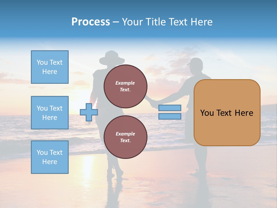 Two People Holding Hands On A Beach At Sunset PowerPoint Template