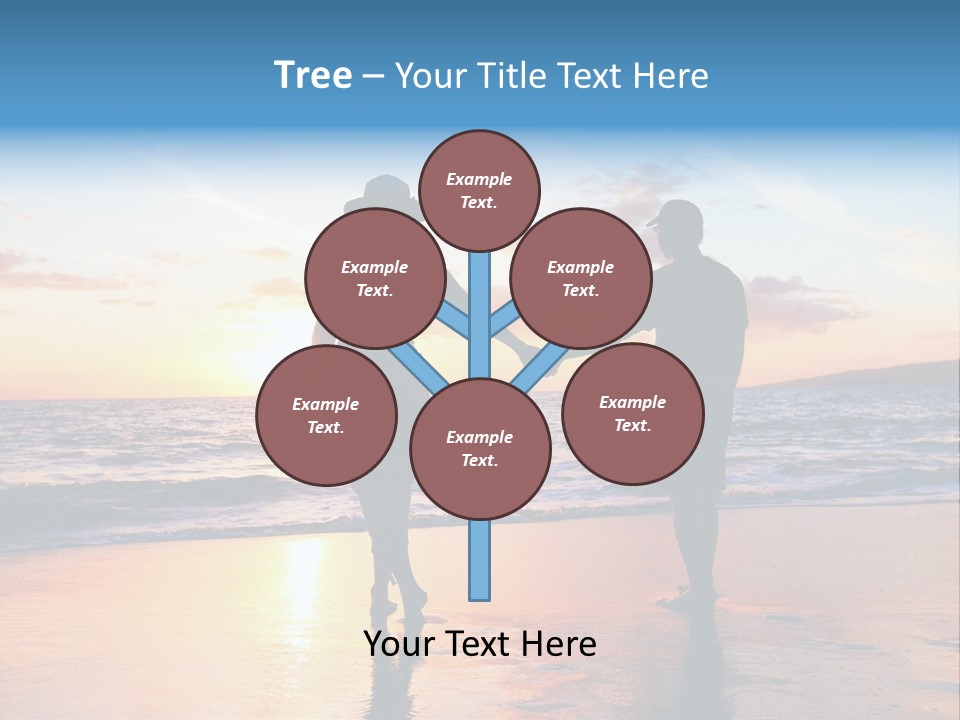 Two People Holding Hands On A Beach At Sunset PowerPoint Template