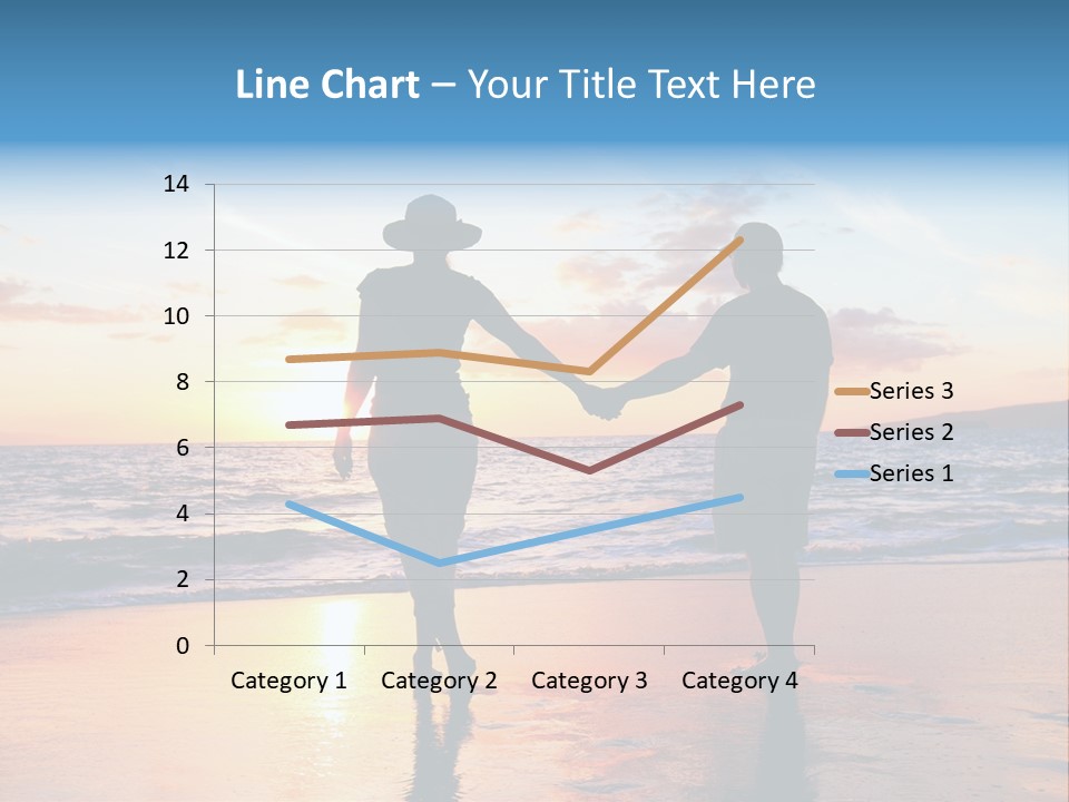 Two People Holding Hands On A Beach At Sunset PowerPoint Template