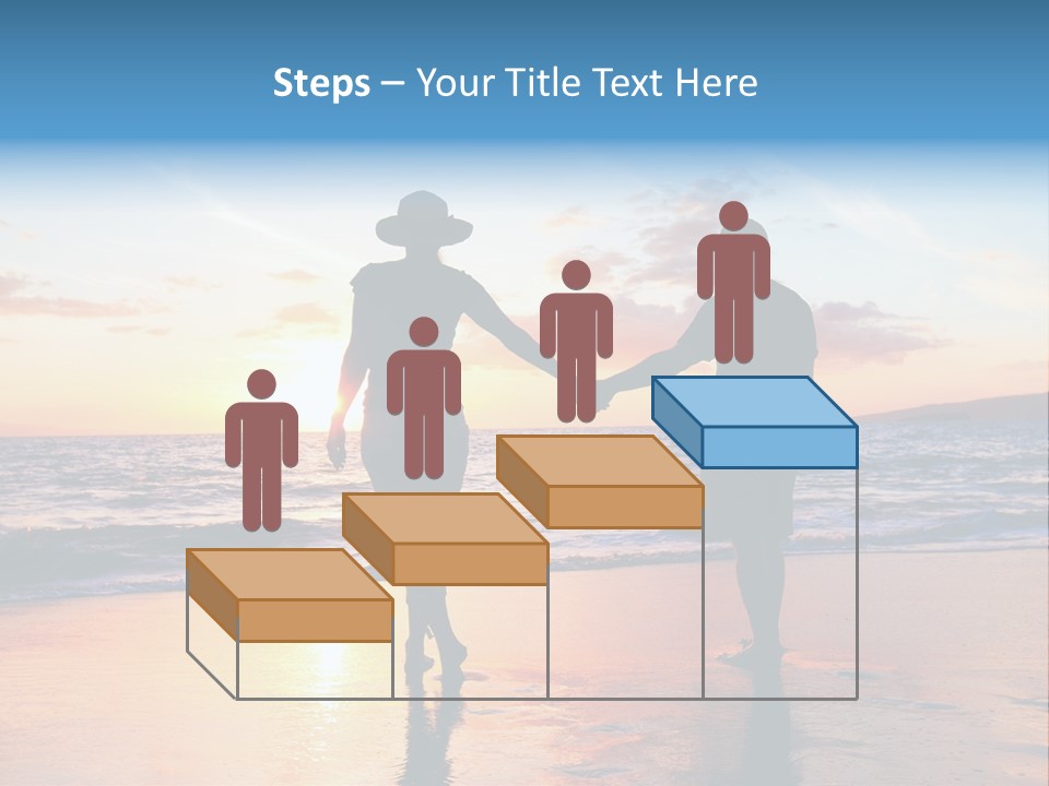 Two People Holding Hands On A Beach At Sunset PowerPoint Template