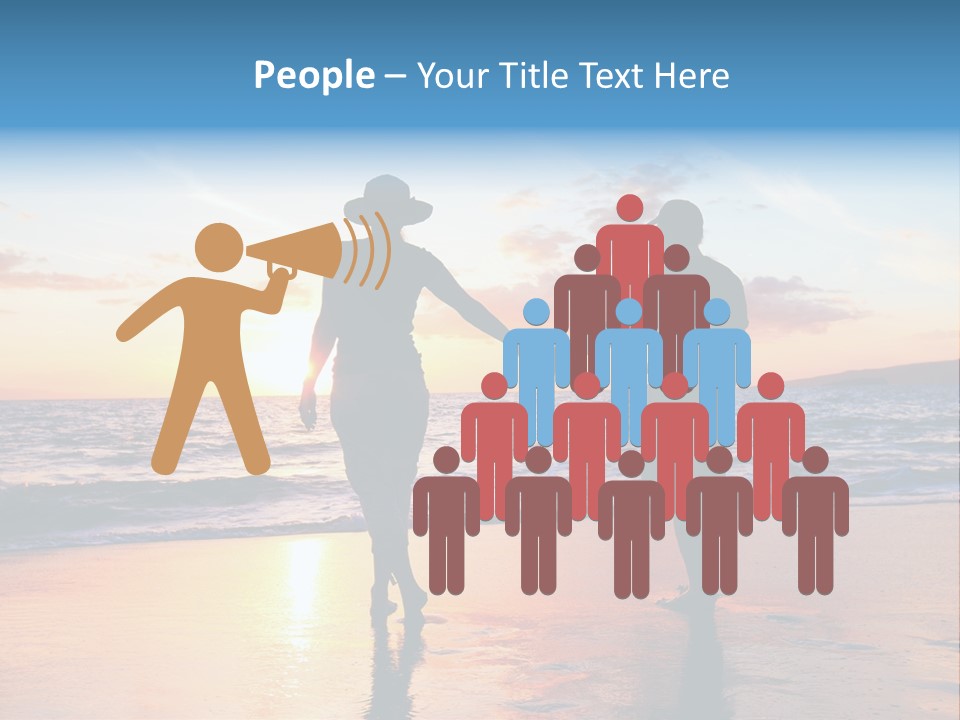 Two People Holding Hands On A Beach At Sunset PowerPoint Template