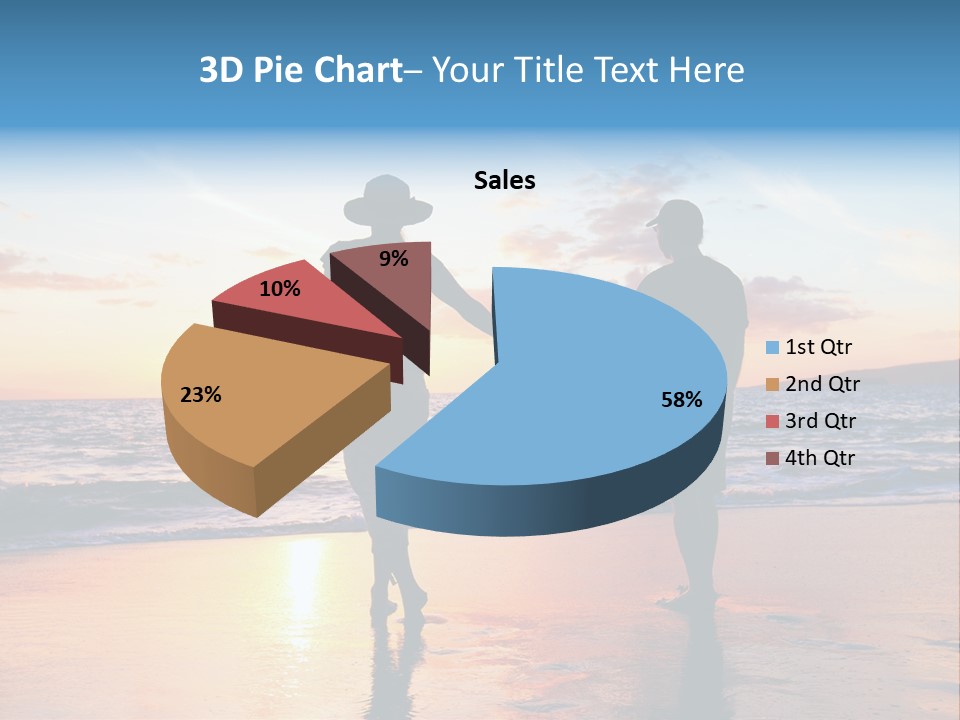 Two People Holding Hands On A Beach At Sunset PowerPoint Template