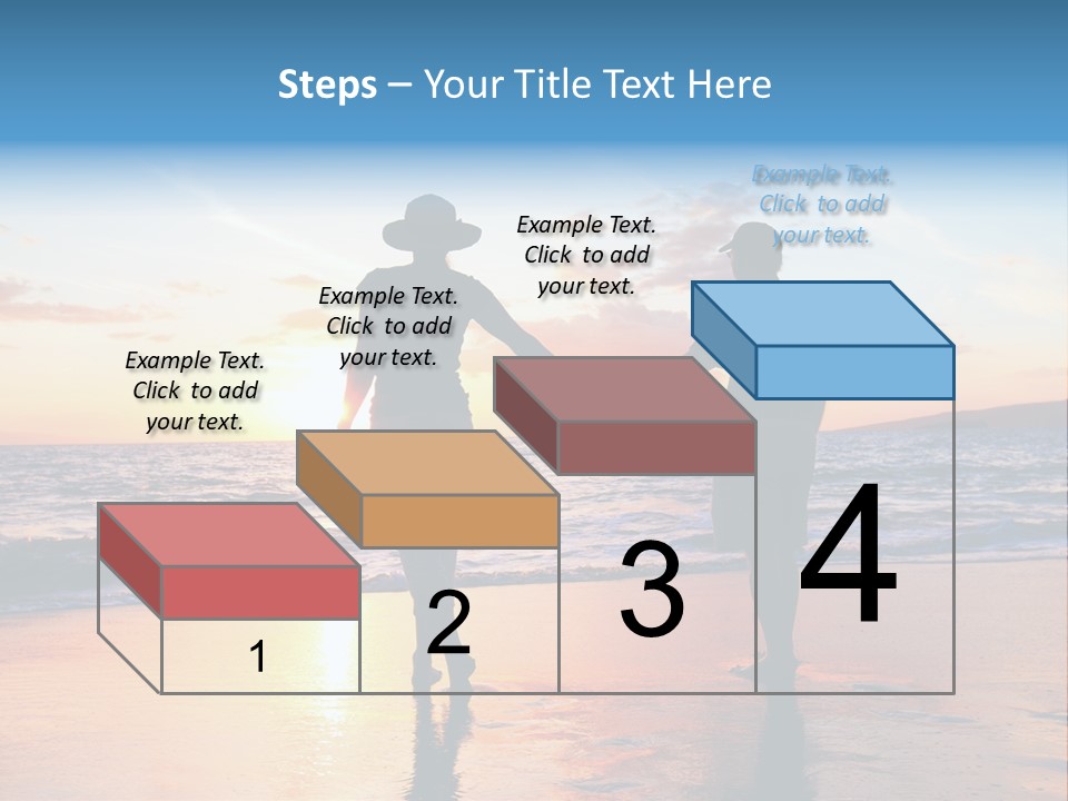 Two People Holding Hands On A Beach At Sunset PowerPoint Template