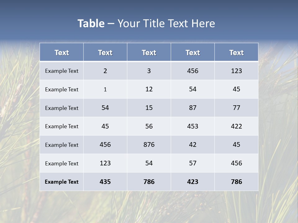 Vegetable Pines Nature PowerPoint Template
