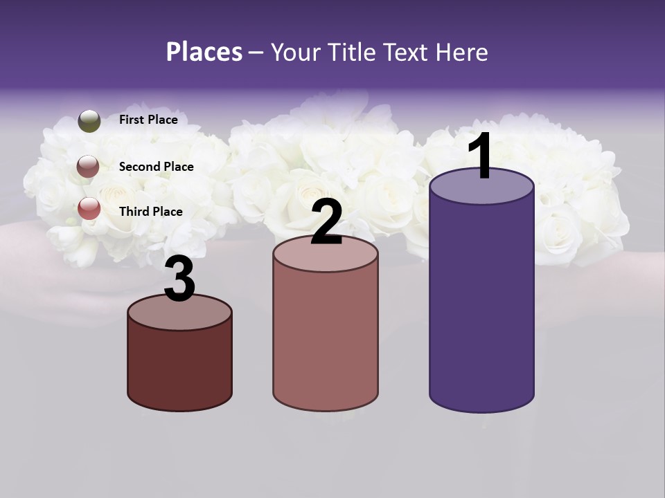 Three Bouquets Flowers PowerPoint Template