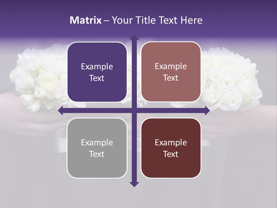 Three Bouquets Flowers PowerPoint Template