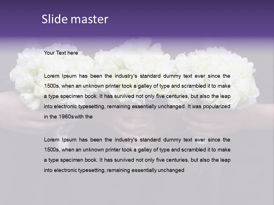 Three Bouquets Flowers PowerPoint Template